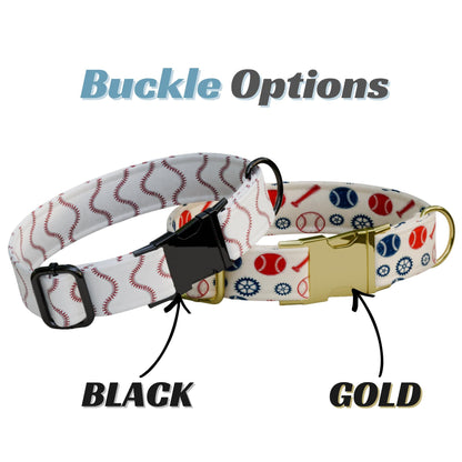 Baseball Personalized Dog Collar & Leash Set Custom Sports Collar Game Day Pet ID (OG-543)