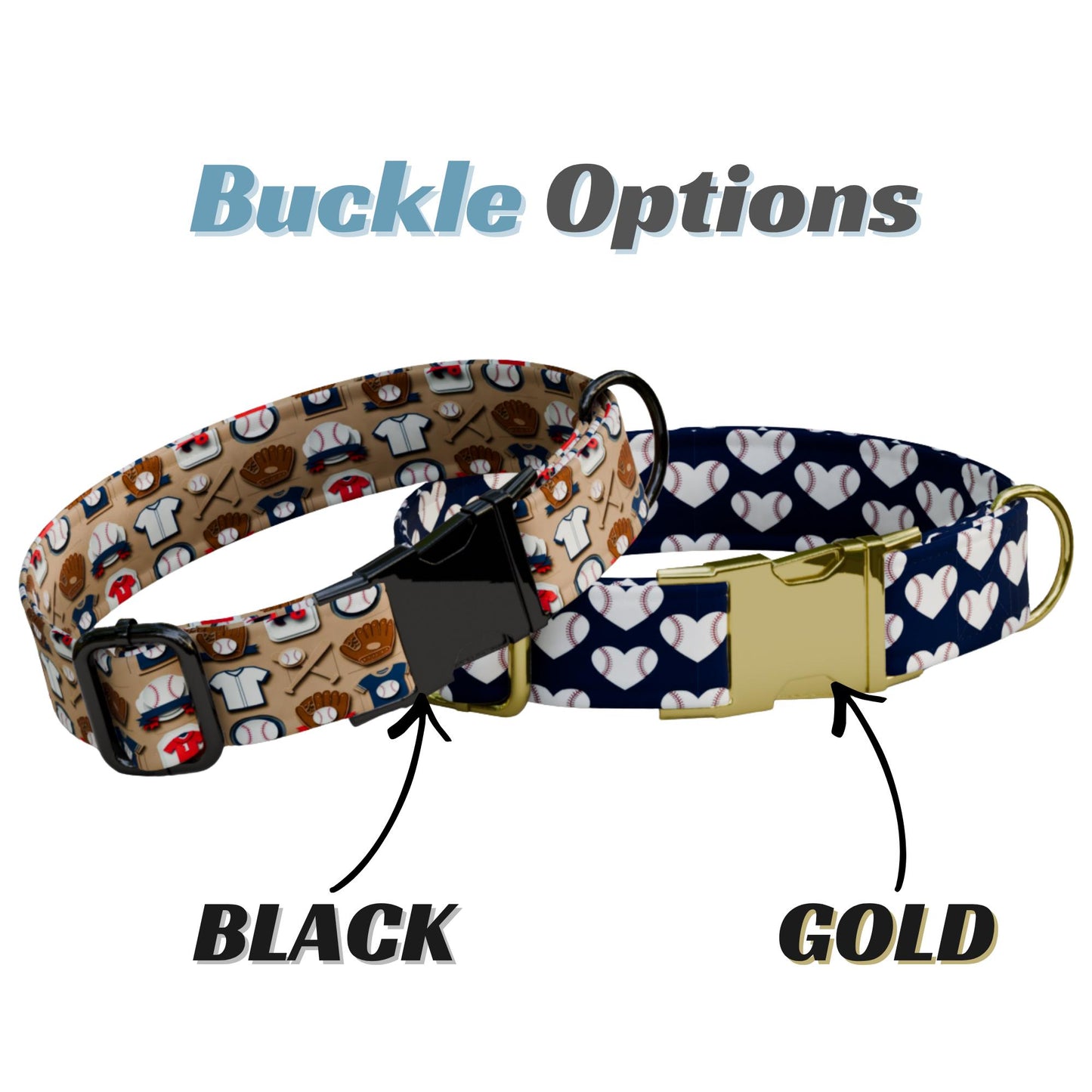 Personalized Baseball Dog Collar with Leash: Custom USA Handmade Sports Collar (OG-544)