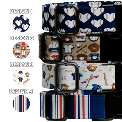 Personalized Baseball Dog Collar with Leash: Custom USA Handmade Sports Collar (OG-544)