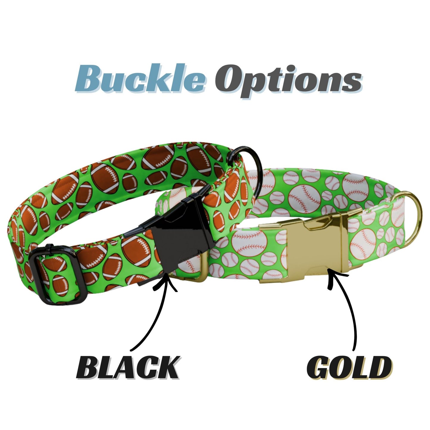 Game Day Personalized Dog Collar Bright Neon Sports Design for Playful Dogs Gift (OG-545)