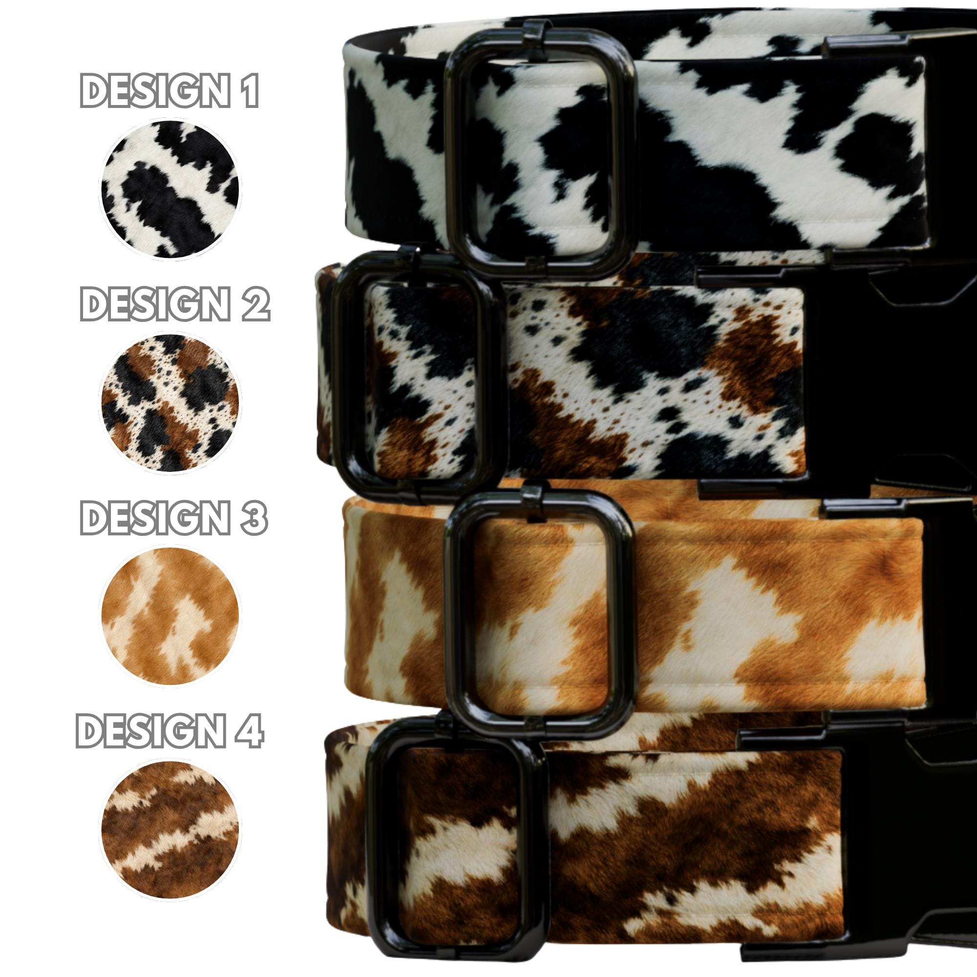 Cow Print Personalized Dog Collar  & Leash Set