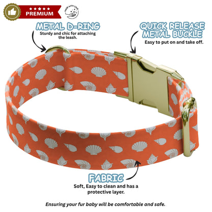 Beach Vibes Personalized Dog Collar & Leash Set Bright Tropical Puppy Collar (OG-551)