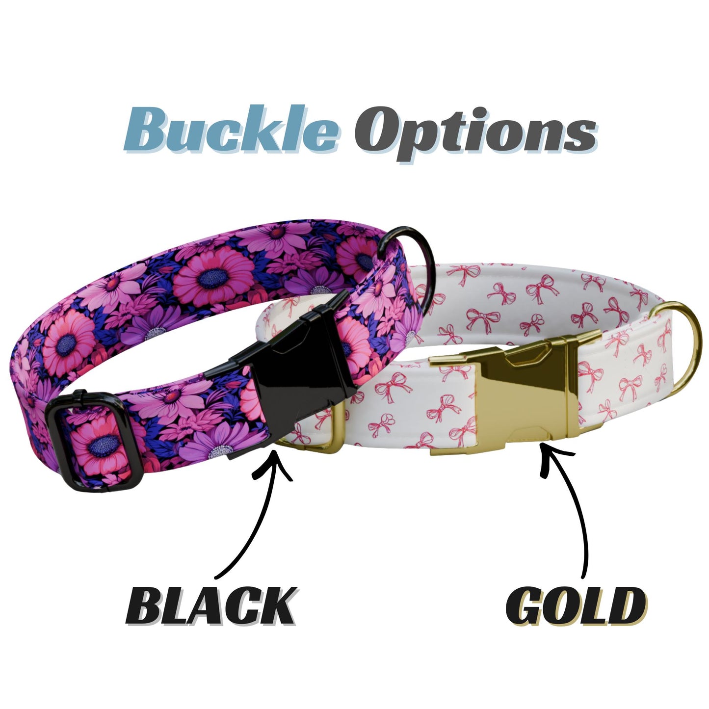 Pretty In Pink Personalized Floral Dog Collar Custom Flower Girly Dog Accessories (OG-502)