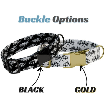 The Spiffy Dog Speedway Series - Checkered Flag & Trophy Edition Custom Racing Dog Collar (OG-505)