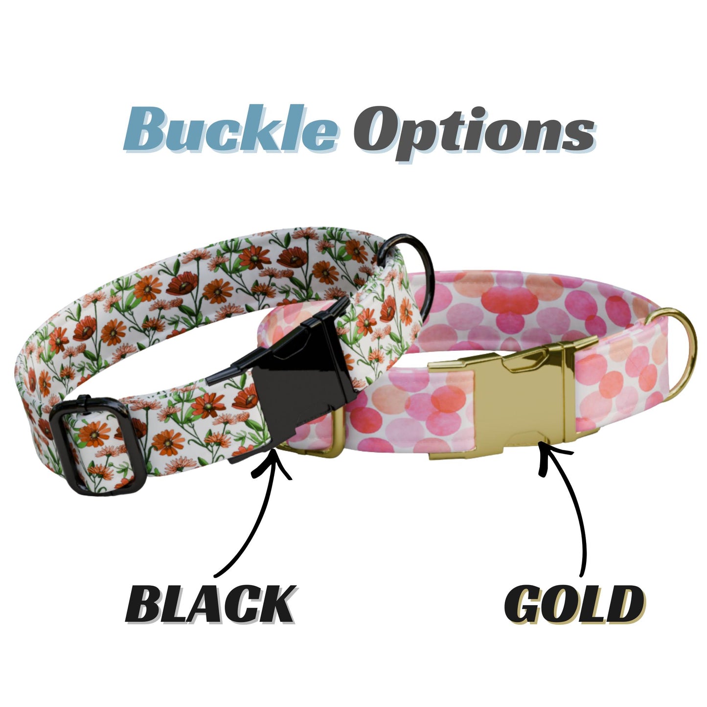 Pink Floral Personalized Dog Collar & Leash Set, Custom Engraved NamePlate Girl Pet Collar (OG-511)
