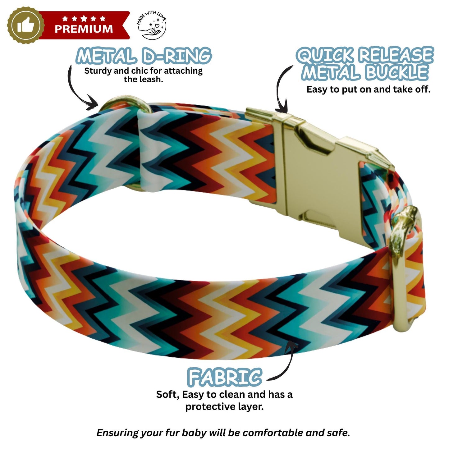 Colorful Adventure Customized Dog Collar and Leash Set | Personalized Outdoor Dog Gear (OG-513)