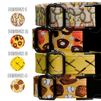 Baseball Personalized Dog Collar & Leash Set Custom Sports Collar Game Day Pet ID (OG-541)
