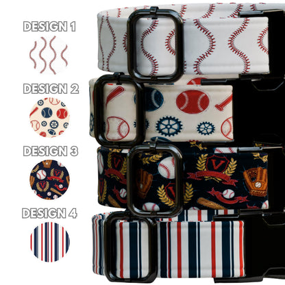 Baseball Personalized Dog Collar & Leash Set Custom Sports Collar Game Day Pet ID (OG-543)