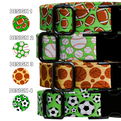 Game Day Personalized Dog Collar Bright Neon Sports Design for Playful Dogs Gift (OG-545)