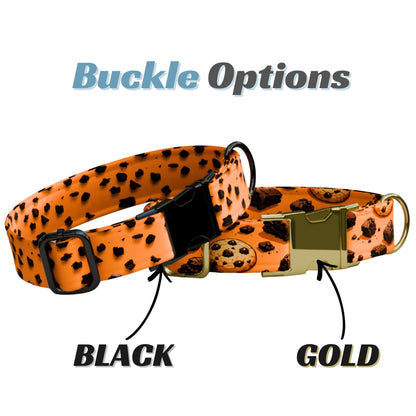 Sweet Treat  Brownie & Cookie Print Personalized Dog Collar Leash Set Handmade USA (OG-548)