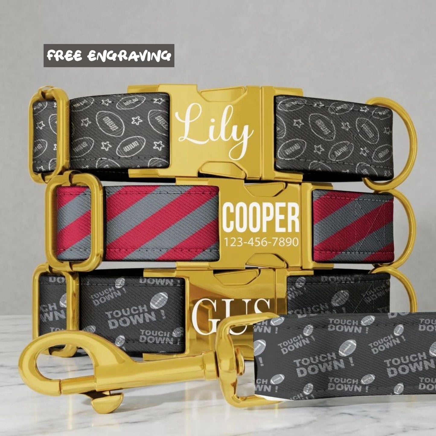 Game Day MVP Personalized Dog Collar – Touchdown-Ready All-Star Pup! Football Dog Tag (OG-445)
