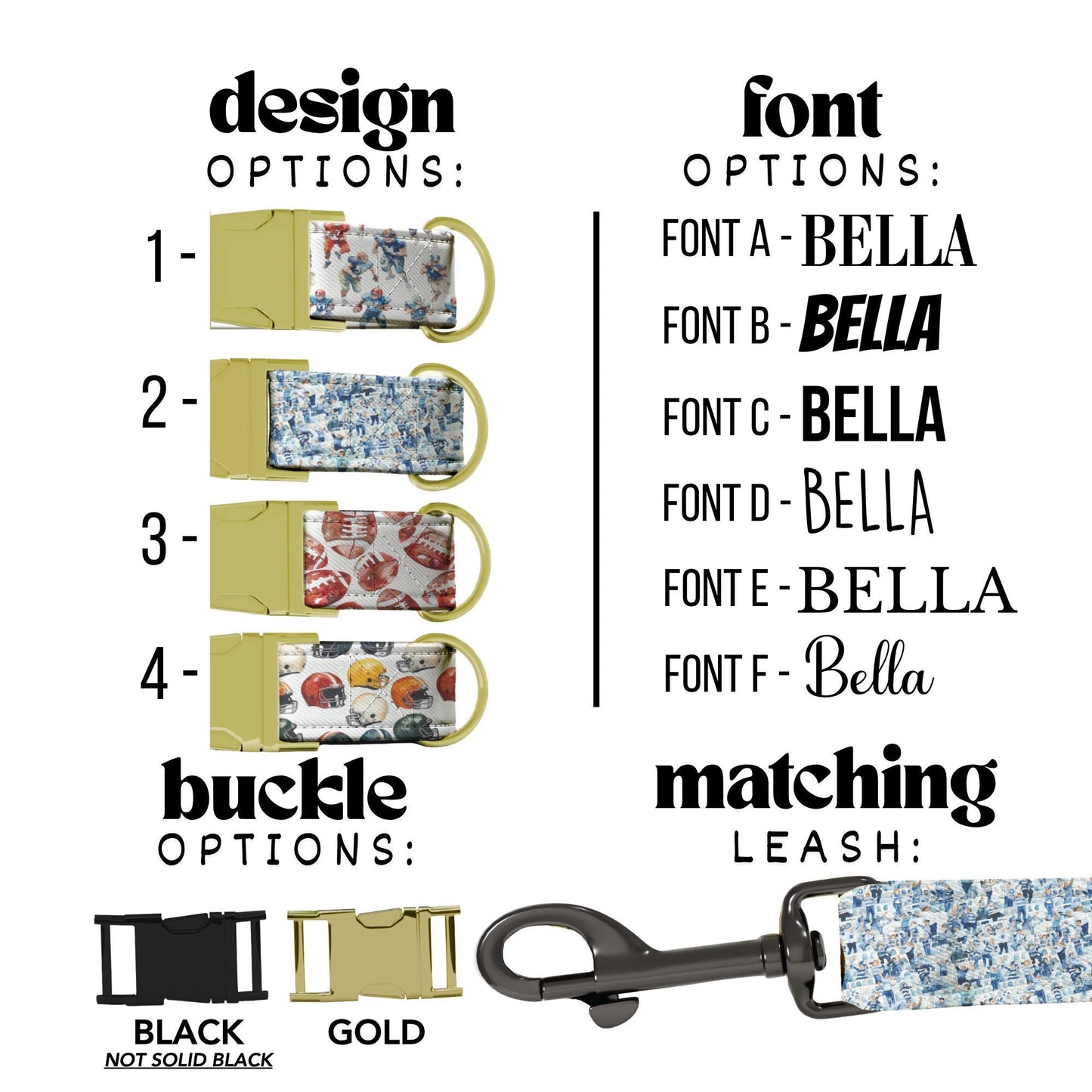 Football Personalized Dog Collar: Custom Sports Tag, Engraved NamePlate Pet Tag (OG-269)