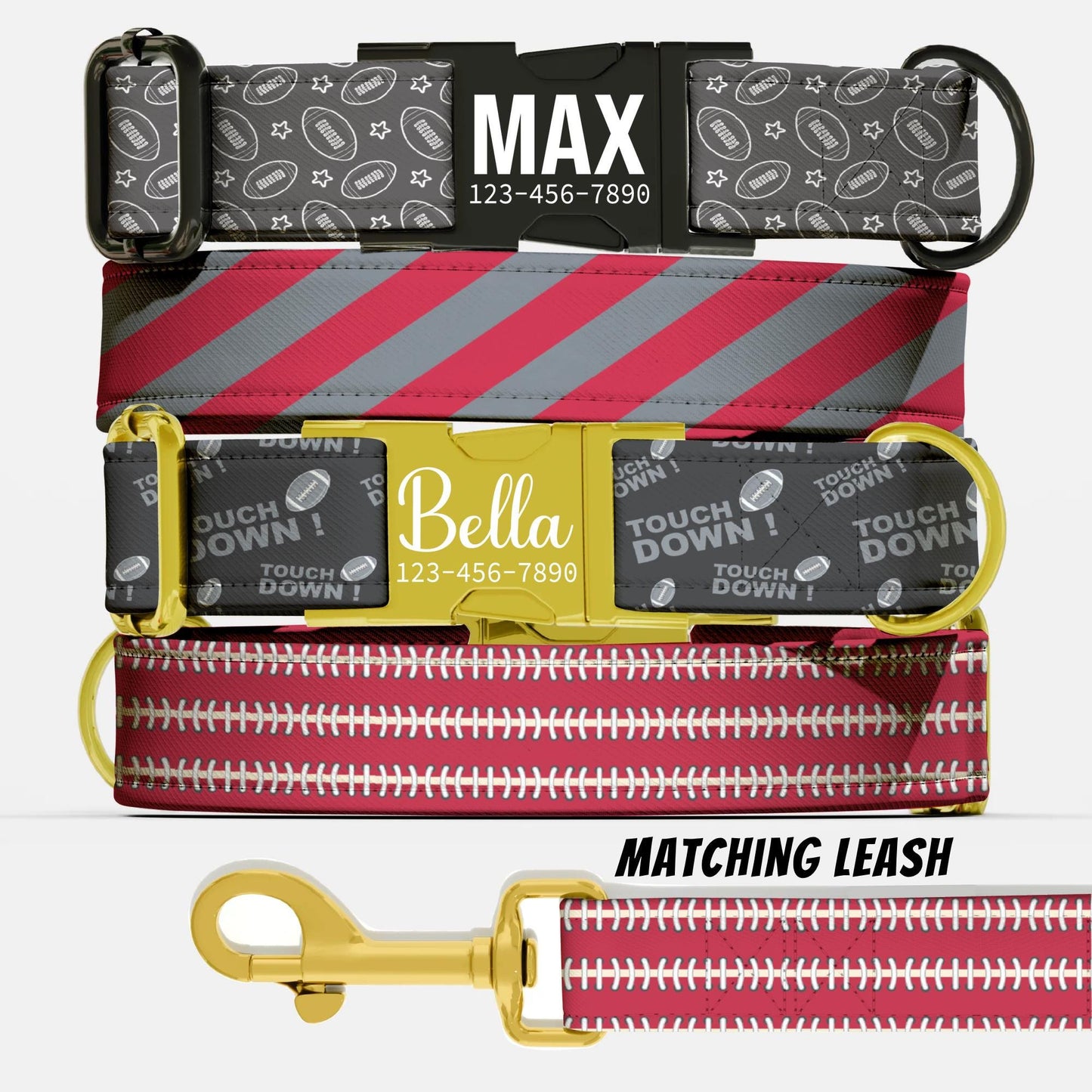 Game Day MVP Personalized Dog Collar – Touchdown-Ready All-Star Pup! Football Dog Tag (OG-445)
