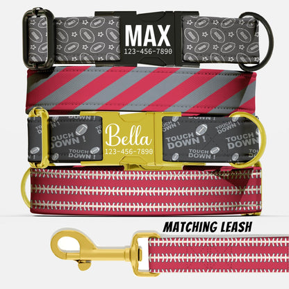 Game Day MVP Personalized Dog Collar – Touchdown-Ready All-Star Pup! Football Dog Tag (OG-445)